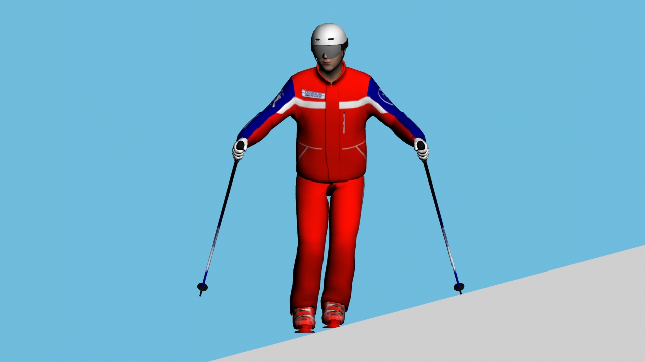 Упражнение боковое соскальзывание на горных лыжах, исходное положение