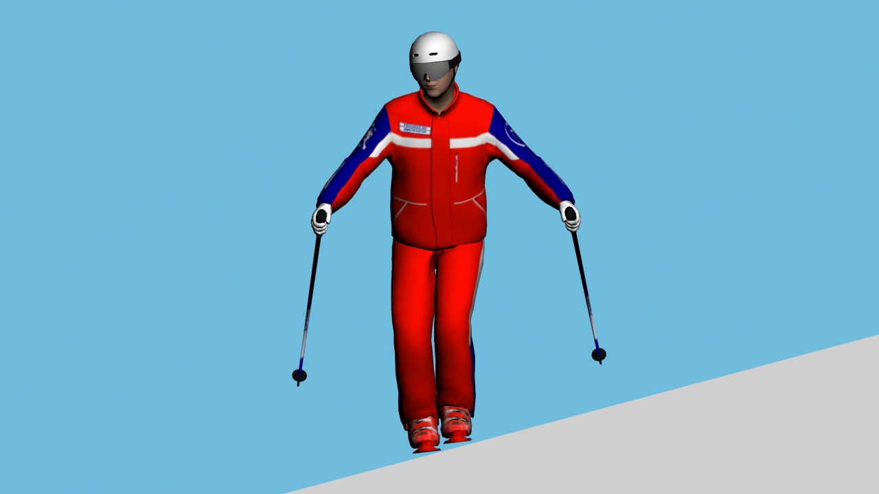 Упражнение боковое соскальзывание на горных лыжах, исполнение