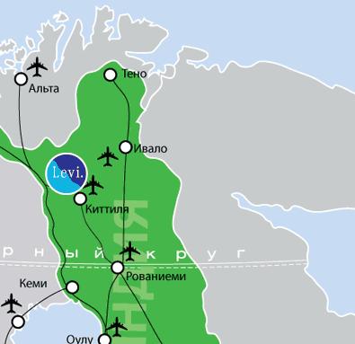 Лапландия Полярный круг карта